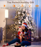 luckystyle LED Floor Lamp for Living Room, Dimmable Standing Lamps with Foot Switch,Remote Custom Color Temperature Black Pole Lamp with Lampshade,12W Led Bulb Tall Lamps for Office Kid Room Bedroom - Grand Goldman