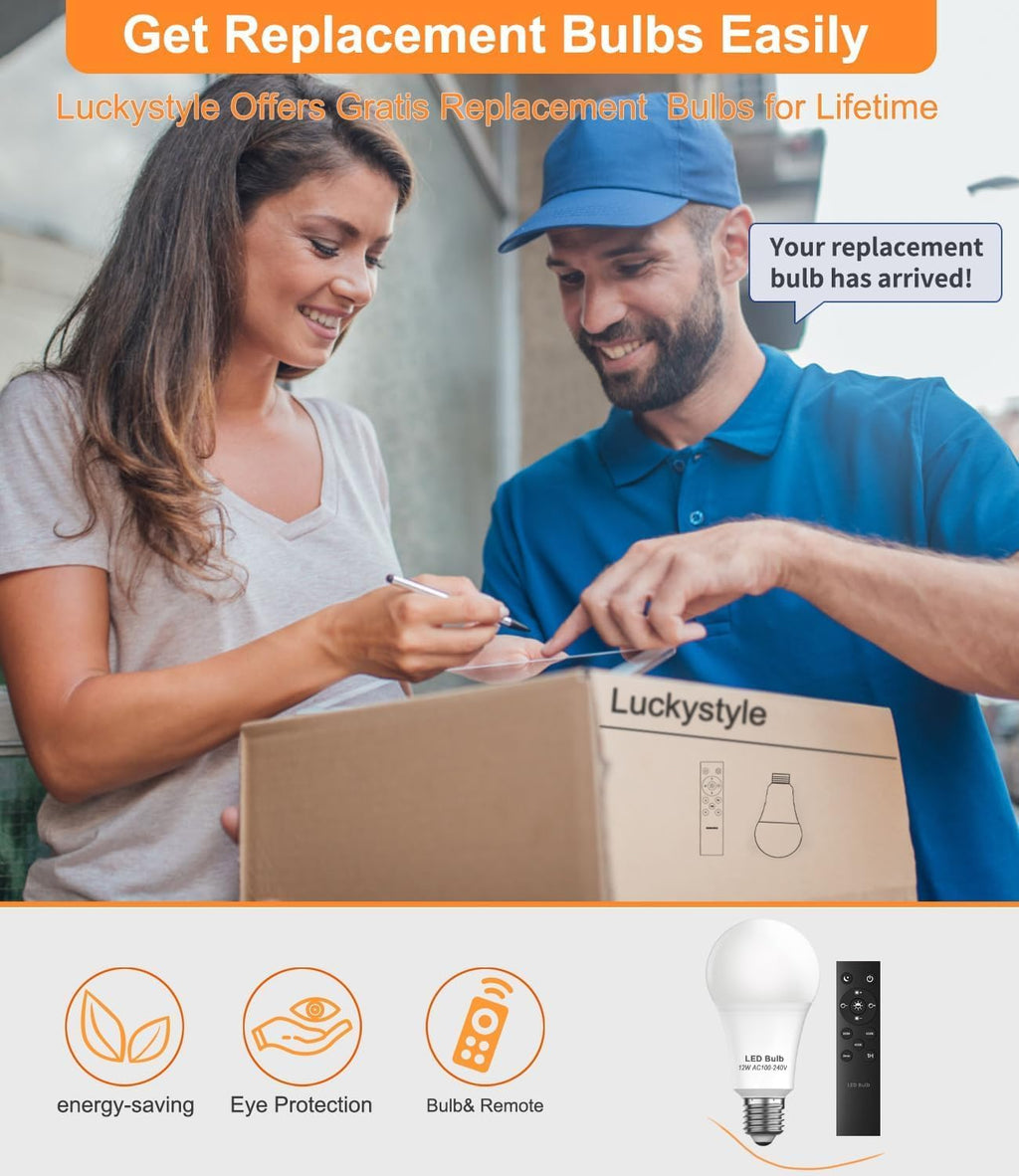 luckystyle LED Floor Lamp for Living Room, Dimmable Standing Lamps with Foot Switch,Remote Custom Color Temperature Black Pole Lamp with Lampshade,12W Led Bulb Tall Lamps for Office Kid Room Bedroom - Grand Goldman