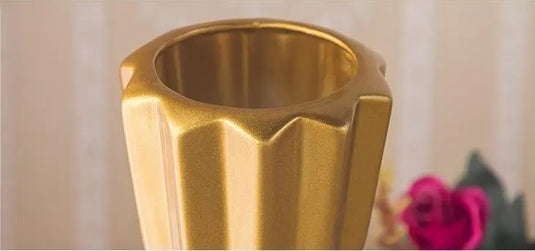 MULLER Golden Ceramic Vase Modern Design European Style Flower Pot Countertop Decoration