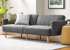 mopio Futon Sofa Bed, Couch, Small Sofa, Sleeper Sofa, Loveseat, Mid Century Modern Futon Couch, Sofa Cama, Couches for Living Room (Light Gray Fabric) - Grand Goldman
