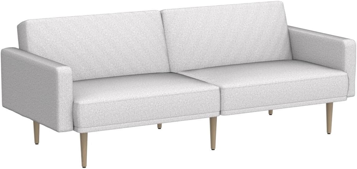 mopio Futon Sofa Bed, Couch, Small Sofa, Sleeper Sofa, Loveseat, Mid Century Modern Futon Couch, Sofa Cama, Couches for Living Room (Light Gray Fabric) - Grand Goldman
