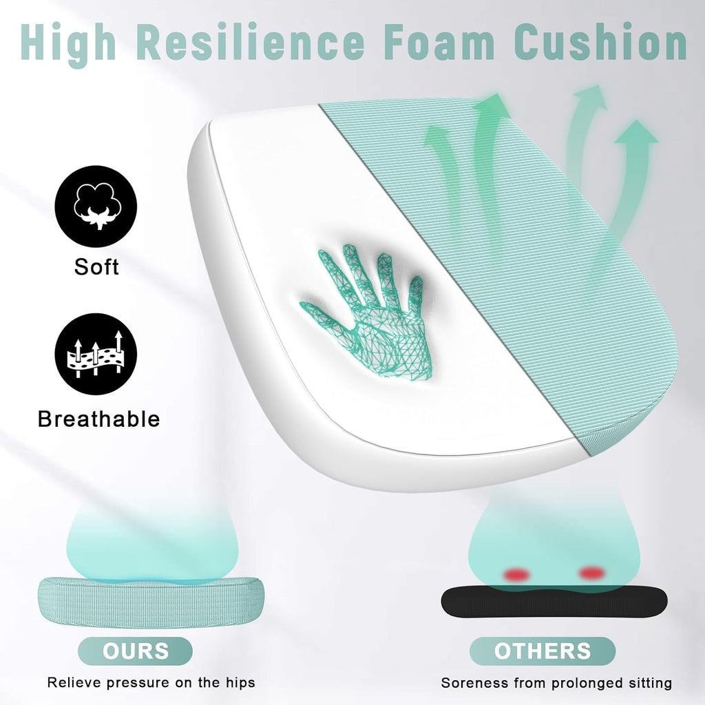 naspaluro Ergonomic Office Chair, Computer Chair with Adjustable Height, Flip-Up Arms and Lumbar Support, Breathable Mesh Desk Chair for Home Study Working (Without Headrest, Green) - Grand Goldman