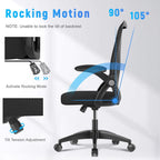 naspaluro Ergonomic Office Chair, Mid Back Desk Chair with Adjustable Height, Swivel Chair with Flip-Up Arms and Lumbar Support, Breathable Mesh Computer Chair for Home/Study/Working, Dark Black - Grand Goldman