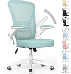 naspaluro Ergonomic Office Chair, Mid Back Desk Chair with Adjustable Height, Swivel Chair with Flip-Up Arms and Lumbar Support, Breathable Mesh Computer Chair for Home/Study/Working, Dark Black - Grand Goldman