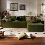 ovios 104" Cloud Sectional Couch with L-Shape Chaise,Modern Modular Sofa with Deep Seat, Upholstered Couches for Living Room Bedroom,No Assembly Required, Black (Plush Corduroy Fabric) - Grand Goldman