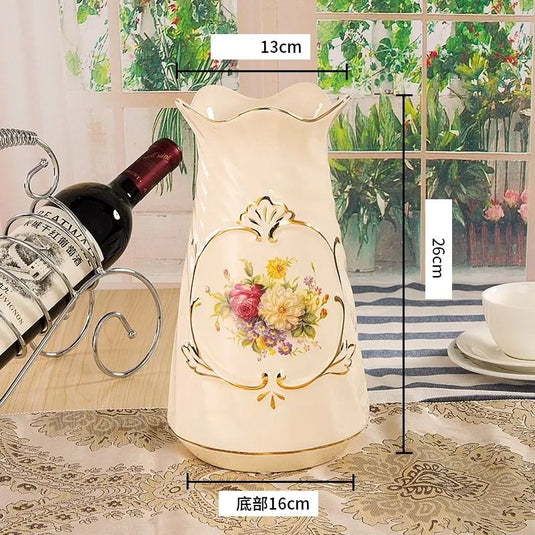 Vase en céramique peint Vintage victorien, Pot de fleur 3D pour salon, cuisine, bureau, ornements d'entrée, décoration de la maison