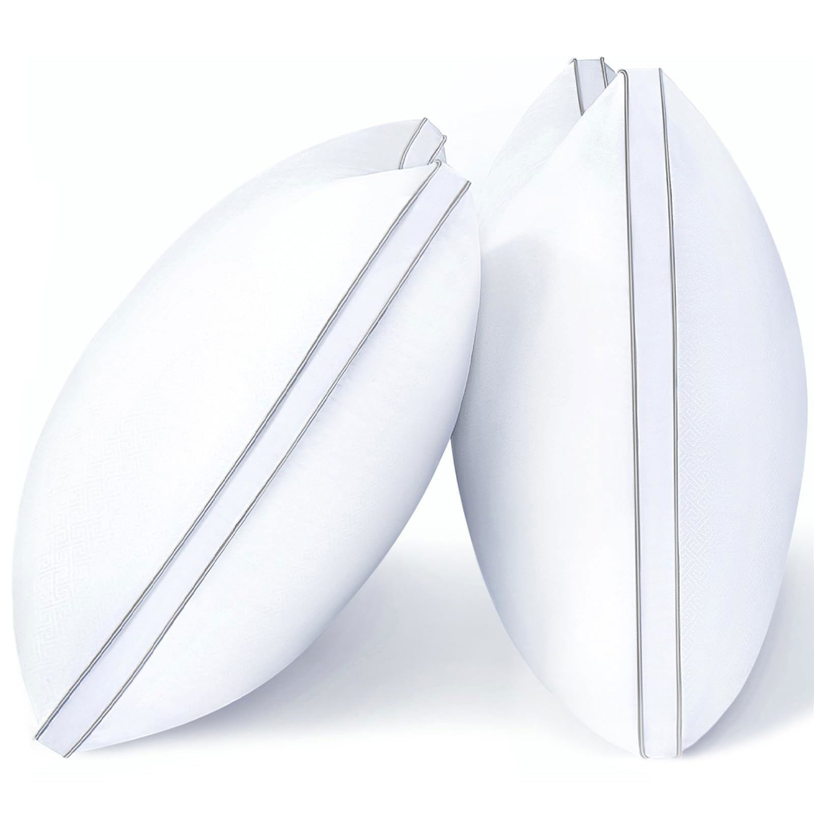 viewstar Pillows Queen Size Set of 2, Bed Pillows for Sleeping, Queen Pillows 2 Pack for Back, Stomach or Side Sleepers, Fluffy Pillows for Bed with Down Alternative, Machine Washable, 20" x 30" - Grand Goldman