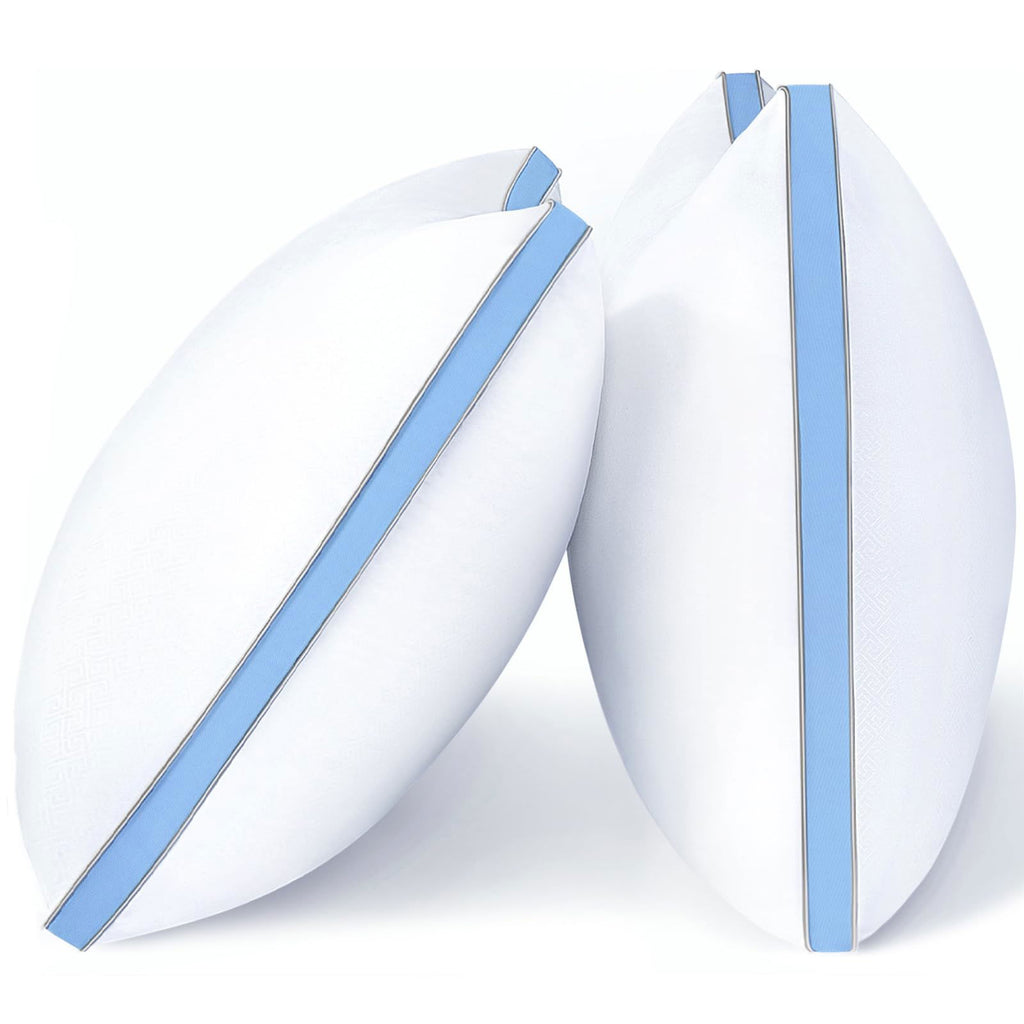 viewstar Pillows Queen Size Set of 2, Bed Pillows for Sleeping, Queen Pillows 2 Pack for Back, Stomach or Side Sleepers, Fluffy Pillows for Bed with Down Alternative, Machine Washable, 20" x 30" - Grand Goldman