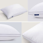 viewstar Pillows Queen Size Set of 2, Bed Pillows for Sleeping, Queen Pillows 2 Pack for Back, Stomach or Side Sleepers, Fluffy Pillows for Bed with Down Alternative, Machine Washable, 20" x 30" - Grand Goldman