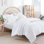 weigelia Queen Comforter Set Boho Bed 7PC Oatmeal Comforter Soft All Season Microfiber Comforter with Fitted Sheets, Flat Sheets, Pillow Shams, and Pillowcases - Grand Goldman