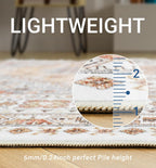 zesthome 8x10 Area Rugs for Living Room,Non-Slip Backing Washable Rugs,Vintage Large Area Rug，Stain Resistant Home Decor Rug (Orange,8'x10') - Grand Goldman