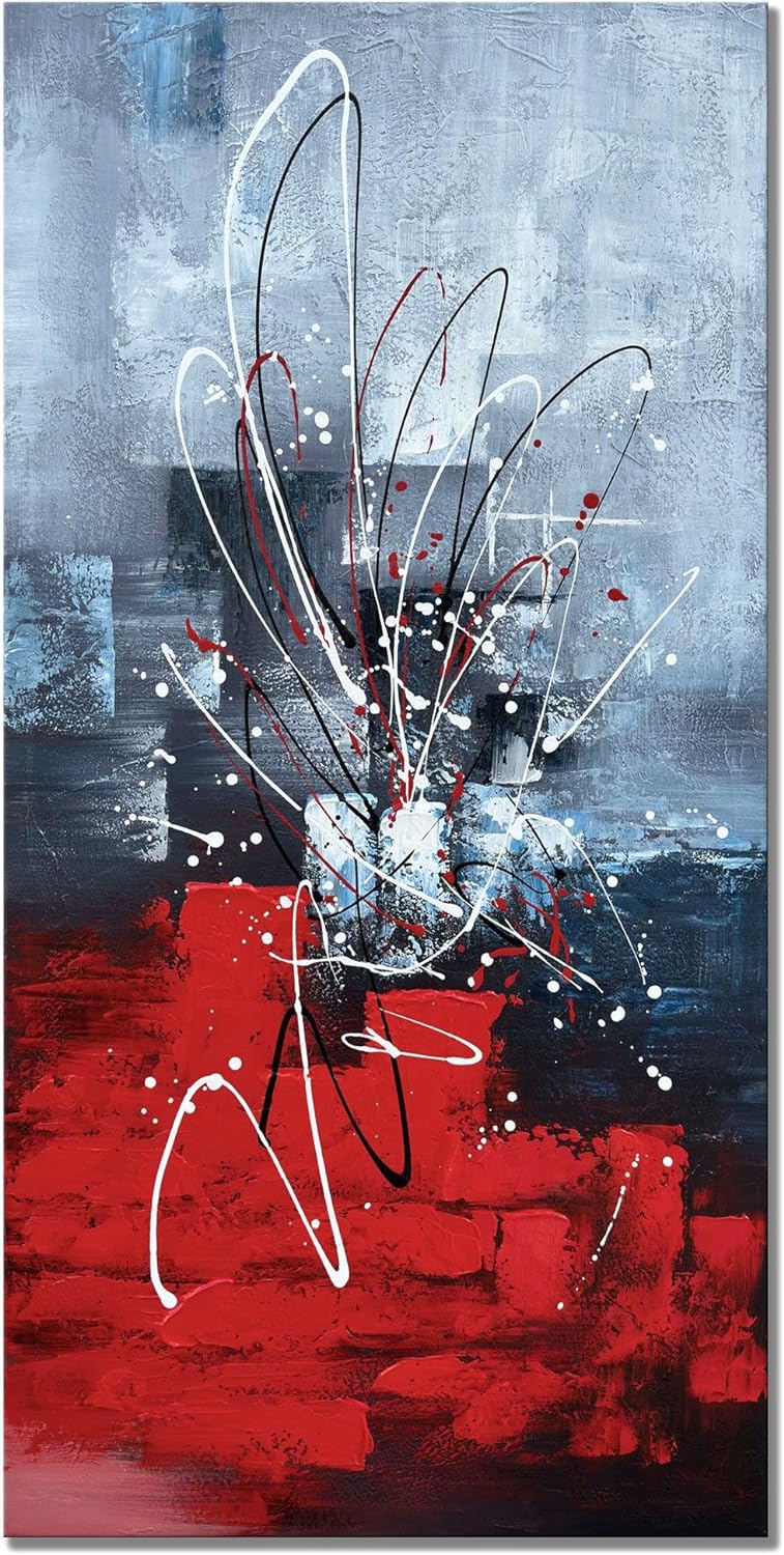 zoinart Hand Painted Fishing Boat Wall Paintings Abstract Large Canvas Wall Art Colorful Sailboat Artwork Seascape Pictures Living Room Bedroom Wall Decor - Grand Goldman