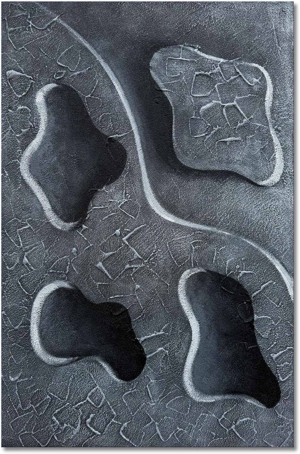 zoinart Pure Black Paintings Texture Wall Art 48x24 Inches Modern Abstract Oil Paintings on Canvas Relief Artwork for Living Room Bedroom Wall Decor - Grand Goldman